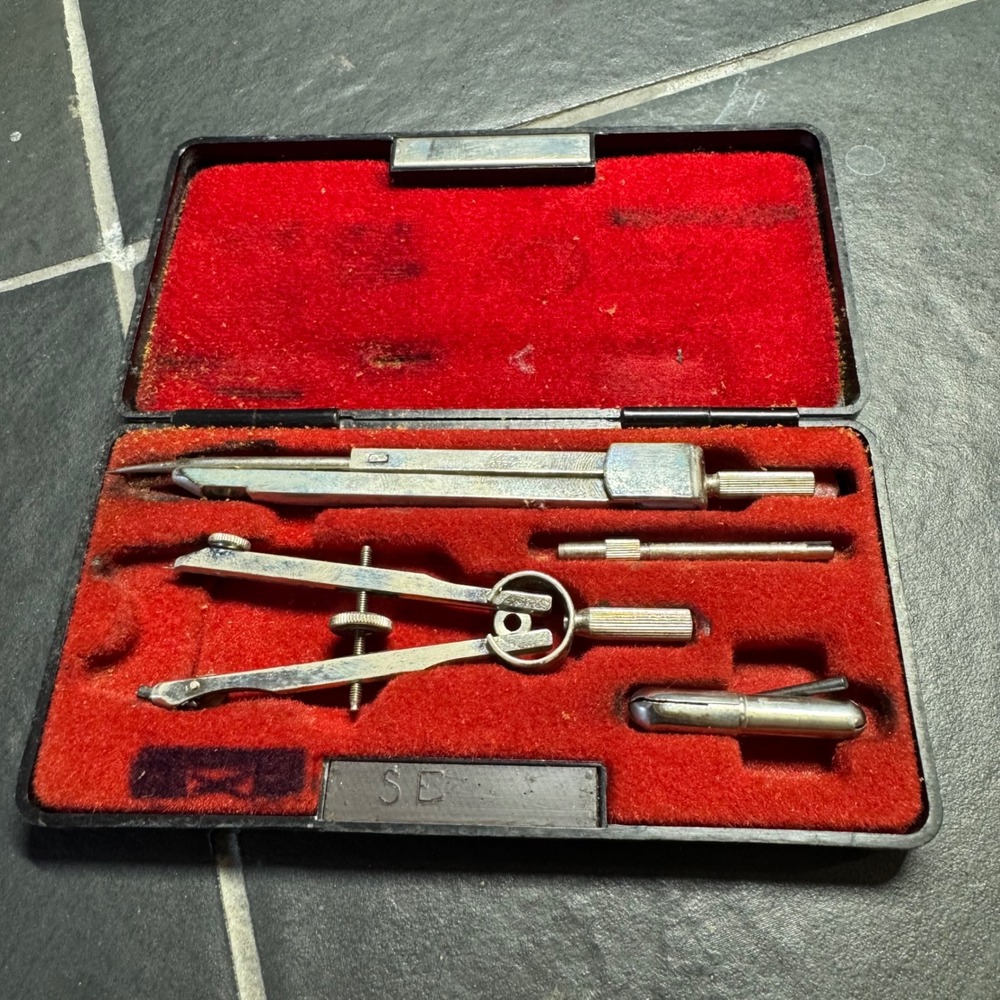 Vintage Helix 205 Drafting Set West Germany Compass Geometry Drawing Tools‎ Case